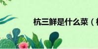 杭三鲜是什么菜(杭三鲜)