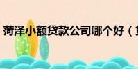 菏泽小额贷款公司哪个好(贷款公司哪个好)