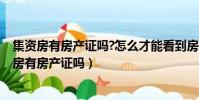 集资房有房产证吗?怎么才能看到房产证上面的名字?(集资房有房产证吗)