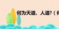 何为天道、人道?(何为天道)