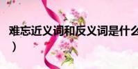 难忘近义词和反义词是什么词语(难忘近义词)