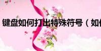 键盘如何打出特殊符号(如何打出特殊符号)