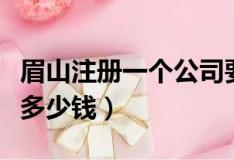 眉山注册一个公司要多少钱（注册一个公司要多少钱）