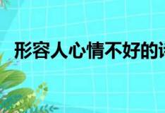 形容人心情不好的诗句（心情不好的诗句）