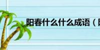 阳春什么什么成语(阳春什么)