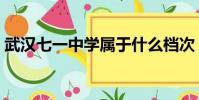 武汉七一中学属于什么档次(武汉七一中学)