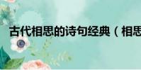 古代相思的诗句经典(相思这首诗的意思)