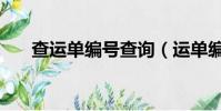 查运单编号查询(运单编号查询快递)