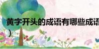 黄字开头的成语有哪些成语(黄字开头的成语)