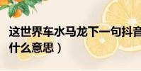 这世界车水马龙下一句抖音(这世界车水马龙什么意思)