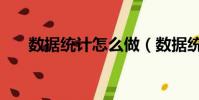 数据统计怎么做(数据统计表怎么做)