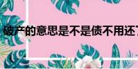 破产的意思是不是债不用还了(破产的意思)