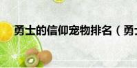 勇士的信仰宠物排名(勇士的信仰宠物)