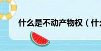 什么是不动产物权(什么是不动产)
