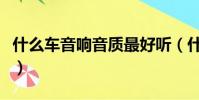 什么车音响音质最好听(什么车音响音质最好)