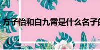 方子怡和白九霄是什么名子的小说(方子怡)