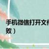 手机微信打开文件显示插件加载失败（手机微信插件加载失败）