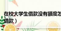 在校大学生借款没有额度怎么办(在校大学生借款)