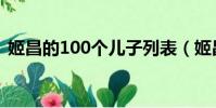 姬昌的100个儿子列表(姬昌的100个儿子)