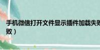 手机微信打开文件显示插件加载失败(手机微信插件加载失败)