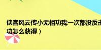 侠客风云传小无相功我一次都没反击过(侠客风云传小无相功怎么获得)