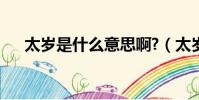 太岁是什么意思啊?(太岁是什么意思)