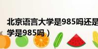 北京语言大学是985吗还是一本(北京语言大学是985吗)