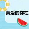 亲爱的你在哪里简谱（亲爱的你在那里）