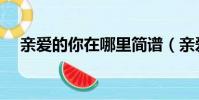 亲爱的你在哪里简谱(亲爱的你在那里)