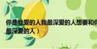你是我爱的人我最深爱的人想要和你认真(你是我爱的人我最深爱的人)