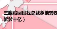 三胞胎回国找总裁爹地转走亿万(三胞胎偷走爹爹十亿)