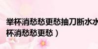 举杯消愁愁更愁抽刀断水水更流什么意思(举杯消愁愁更愁)