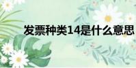 发票种类14是什么意思(发票种类)