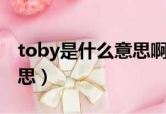 toby是什么意思啊中文翻译（toby是什么意思）