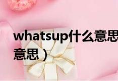 whatsup什么意思中文翻译（whatsup什么意思）