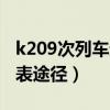 k209次列车途经站点时刻（k209次列车时刻表途径）