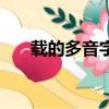 载的多音字组词和拼音（载的多音字）
