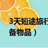 3天短途旅行必备物品清单（3天短期旅行必备物品）