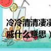 冷冷清清凄凄惨惨戚戚什么意思（凄凄惨惨戚戚什么意思）
