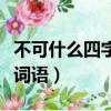 不可什么四字词语四年级下册（不可什么四字词语）