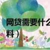 网贷需要什么资料能贷到钱（网贷需要什么资料）