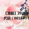 【港股】2024年07月26日上市公司名称（激成投资）股票代码（00184）实时行情