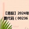 【港股】2024年09月05日上市公司名称（香港生力啤）股票代码（00236）实时行情