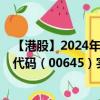 【港股】2024年10月13日上市公司名称（安域亚洲）股票代码（00645）实时行情