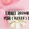 【港股】2024年10月15日上市公司名称（长城汽车）股票代码（02333）实时行情
