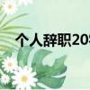 个人辞职20字（最简单的个人辞职30字）