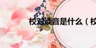 校对读音是什么(校对读音)