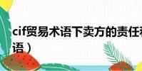 cif贸易术语下卖方的责任和义务(cif贸易术语)