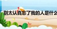 别太认真忘了我的人是什么歌(别太认真)