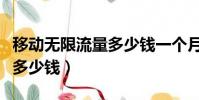 移动无限流量多少钱一个月(移动无限流量卡多少钱)